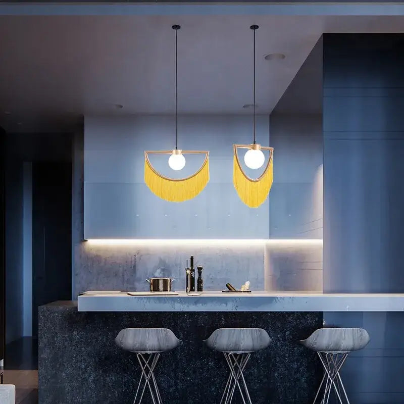 Glass Ball Boho Pendant Light