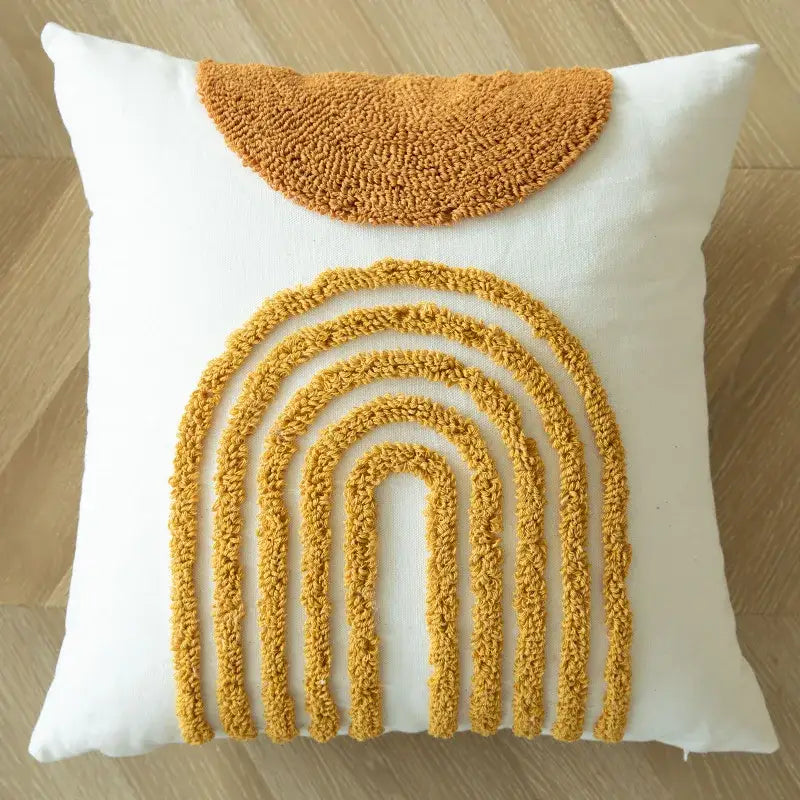 Mustard Tufted Cushion Cover