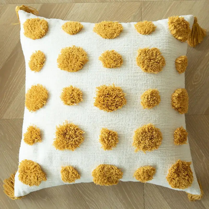 Mustard Tufted Cushion Cover