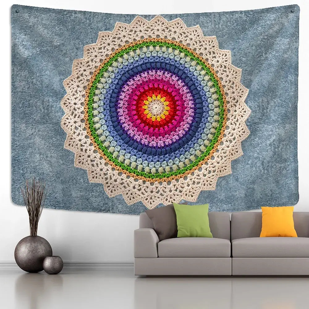 Colorful Mandala Wall Tapestry Large Size Options