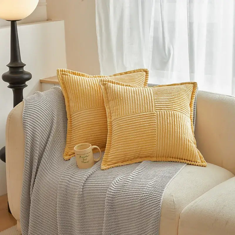 Cream Striped Pillow Covers