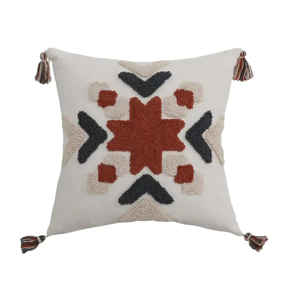 Cream Rust Pillow Cover