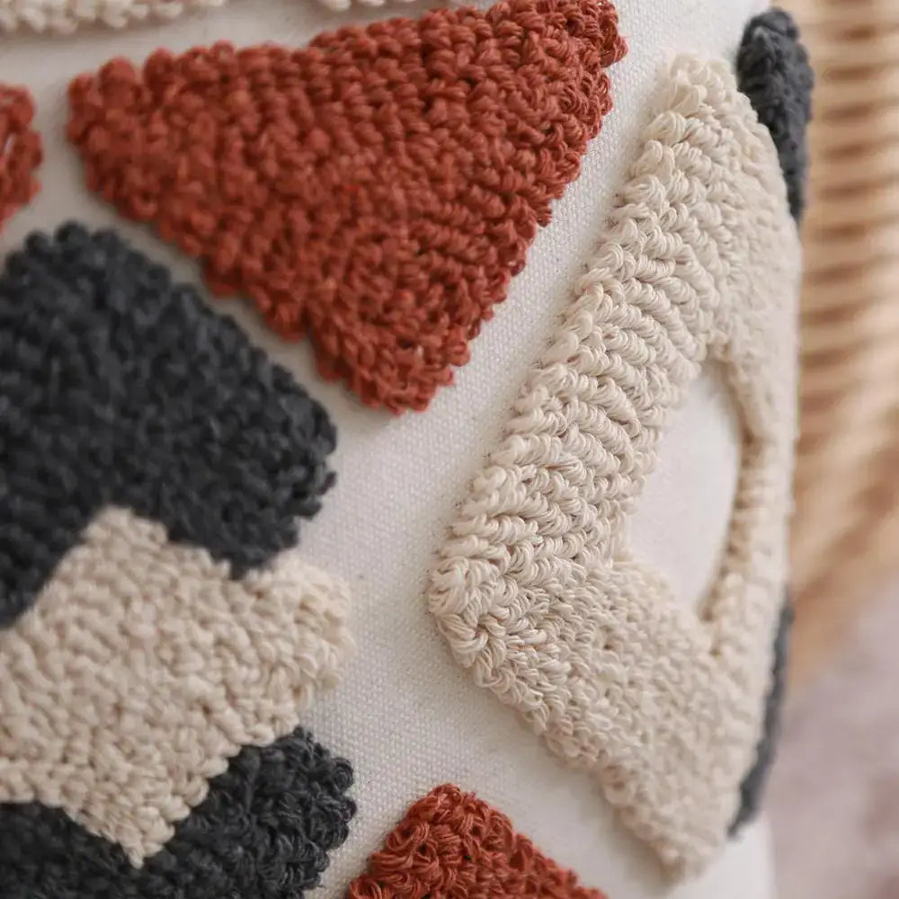 Cream Rust Pillow Cover