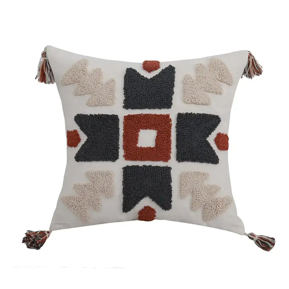 Cream Rust Pillow Cover