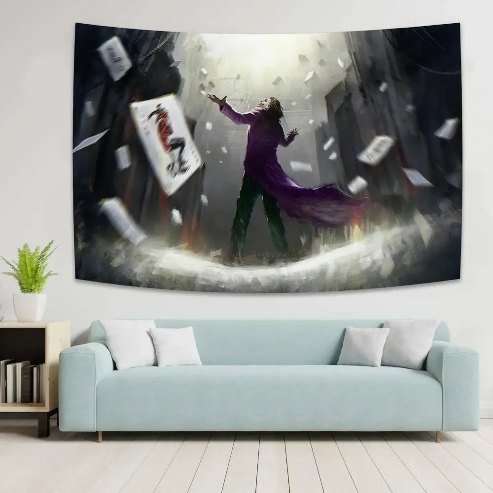White Red Tapestry Art