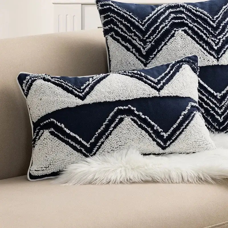 White Gray Boho Cushion