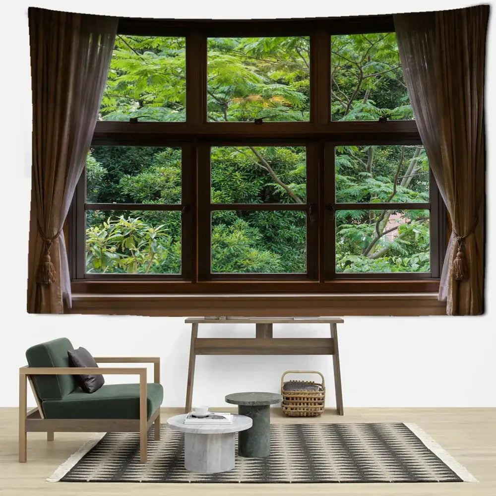 Wall Tapestry Boho Jungle Scenery Bedroom Art