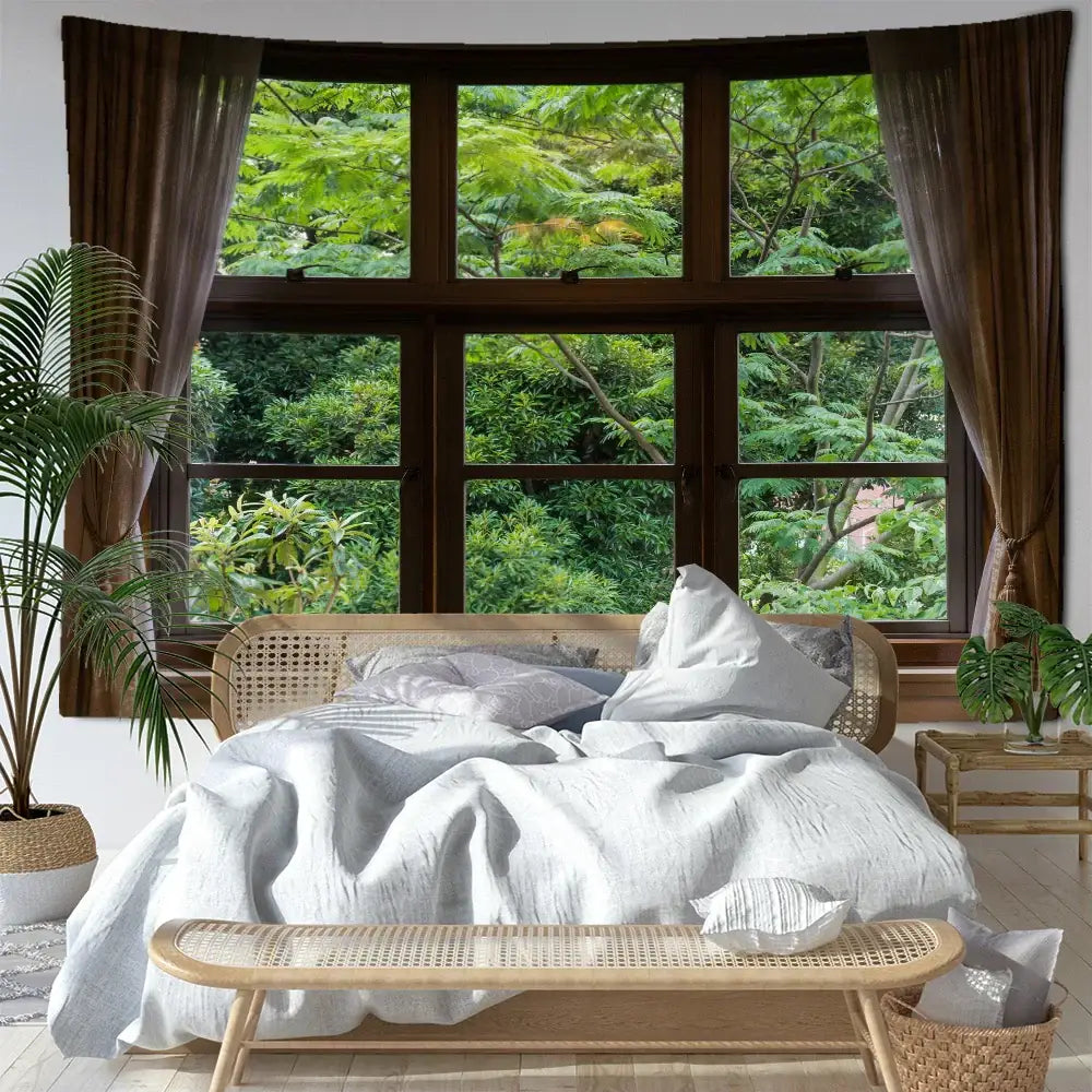Wall Tapestry Boho Jungle Scenery Bedroom Art