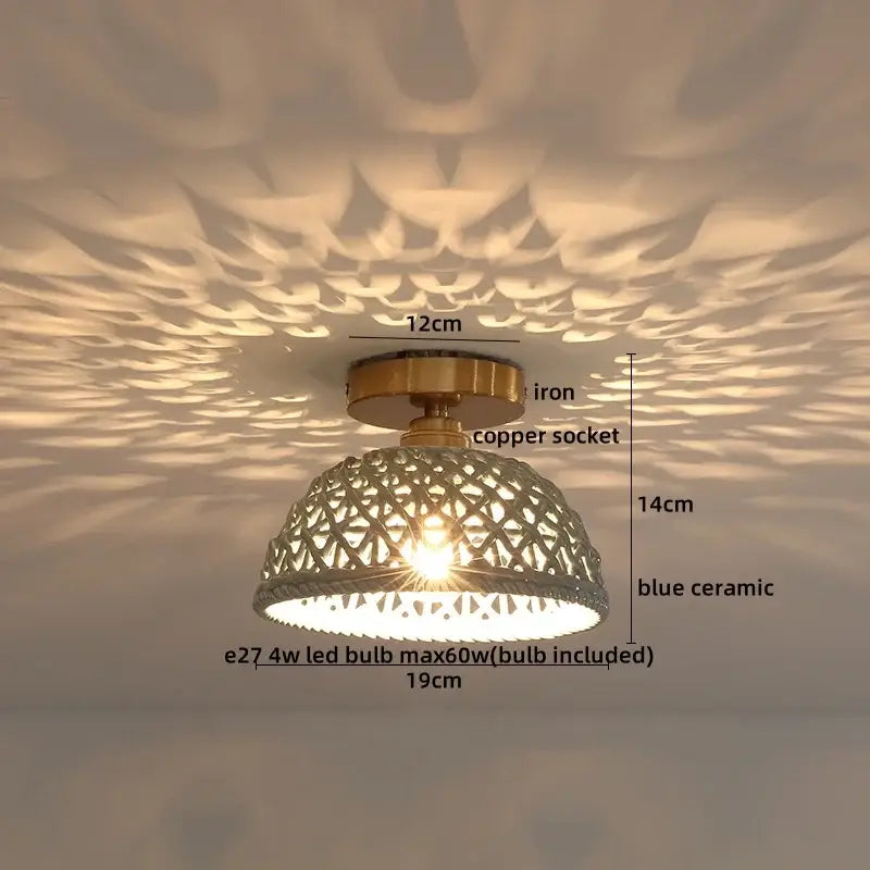 Boho Rattan Ceiling Light