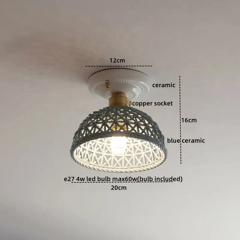 Boho Rattan Ceiling Light