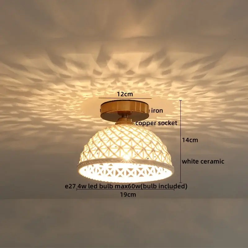Boho Rattan Ceiling Light
