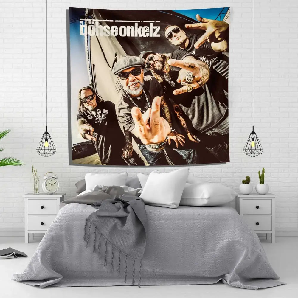 Boho Black White Tapestry