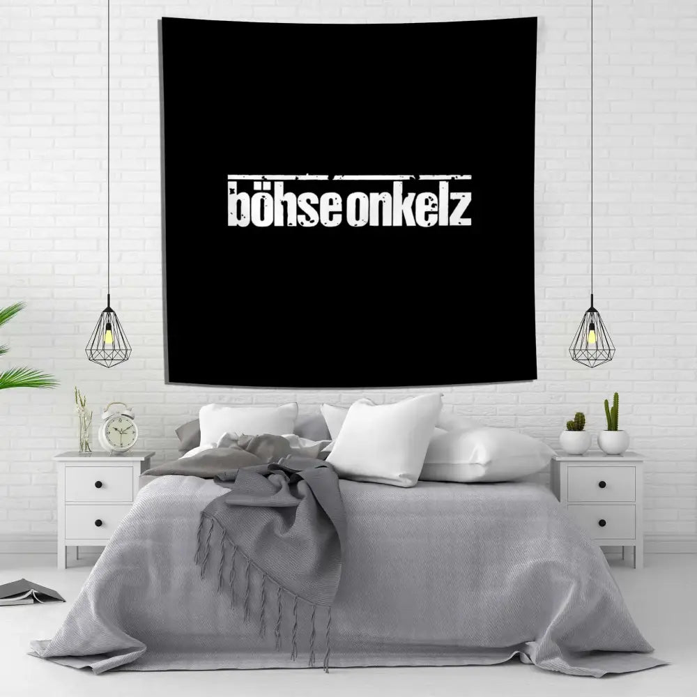 Boho Black White Tapestry