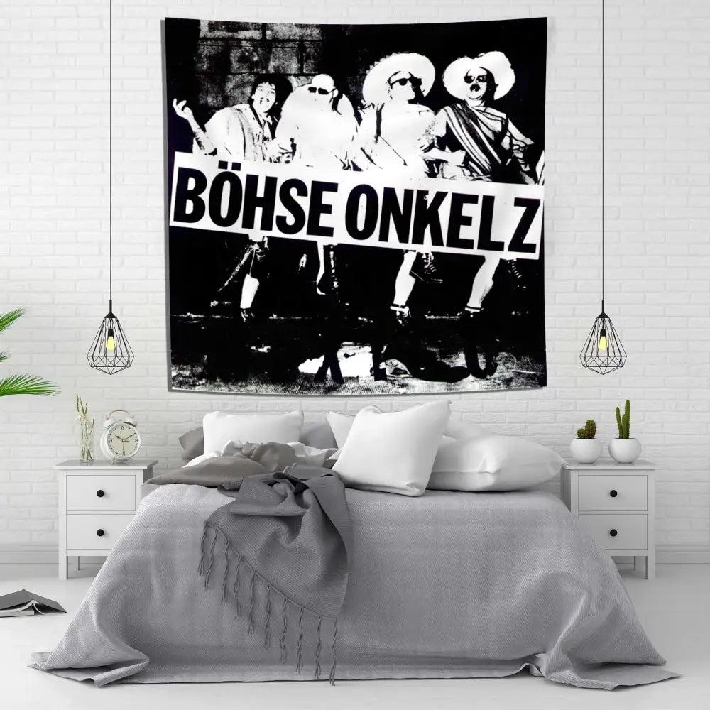 Boho Black White Tapestry