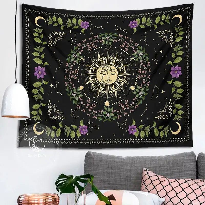Botanical Moon Phase Tapestry