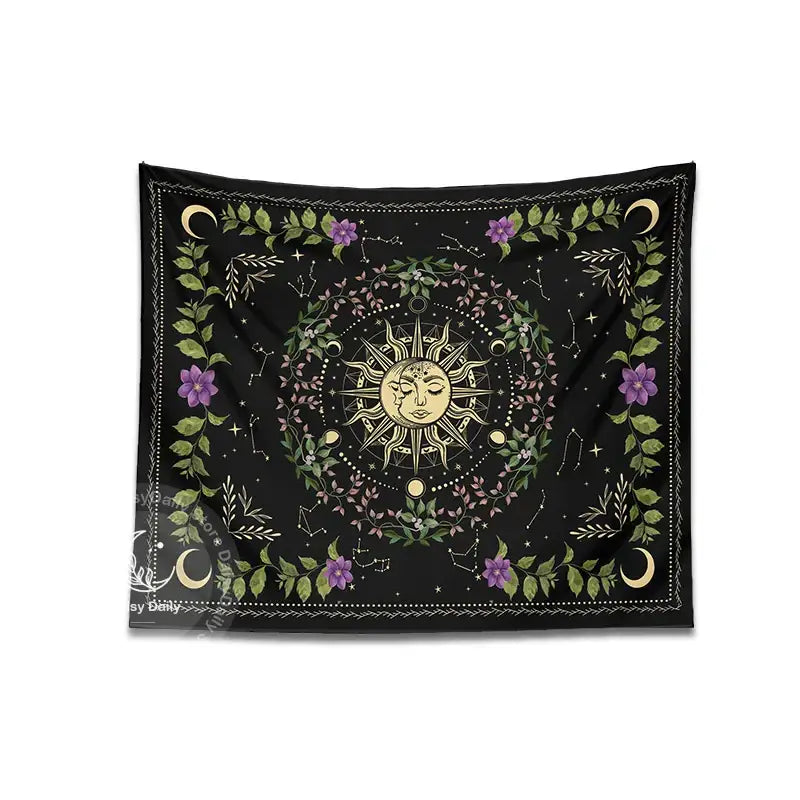 Botanical Moon Phase Tapestry