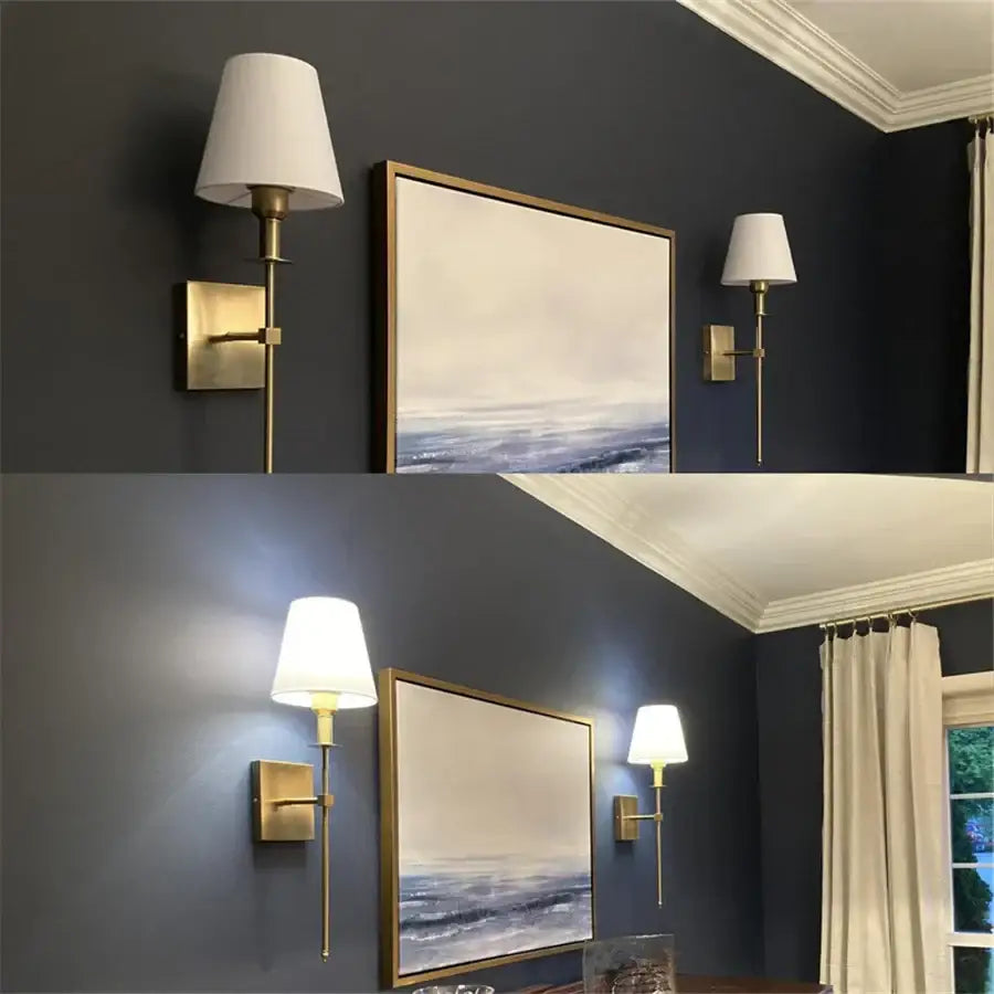 Brass Cloth Shade Sconce