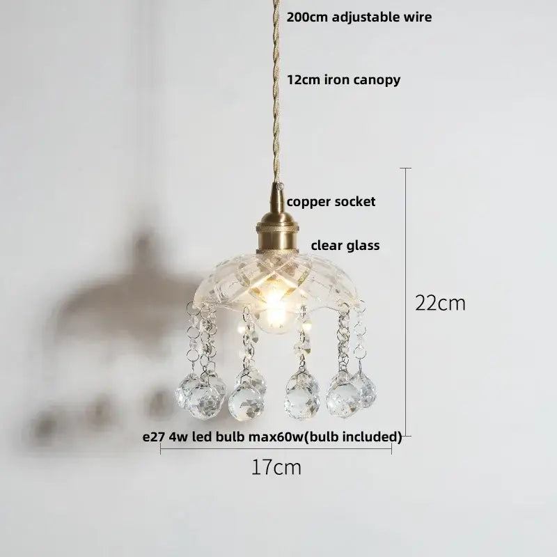 Brass Clear Pendant Light