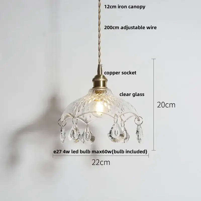 Brass Clear Pendant Light