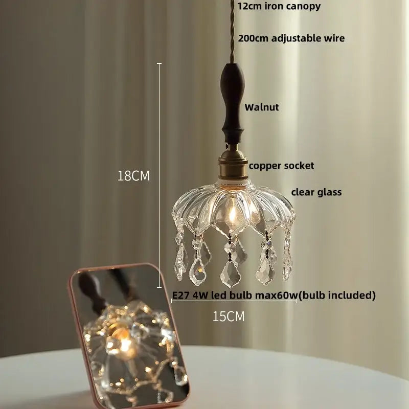 Brass Clear Pendant Light