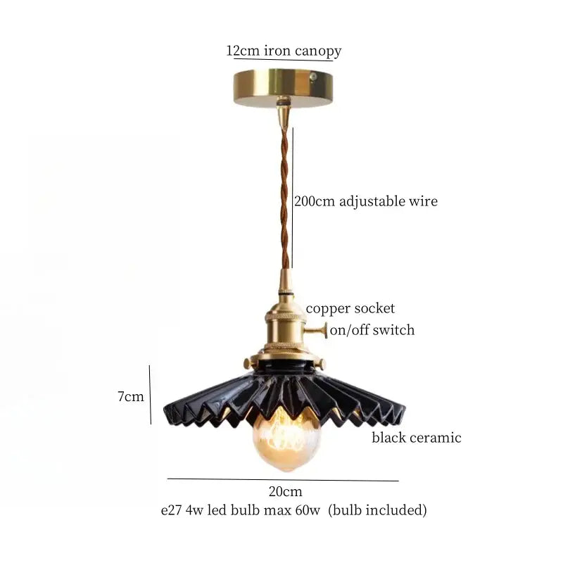 Brass Glass Lotus Pendant Light
