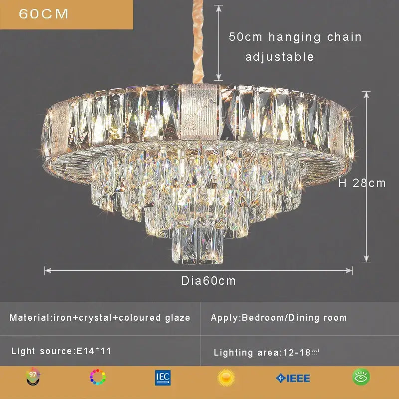 Brass Crystal Ceiling Chandelier