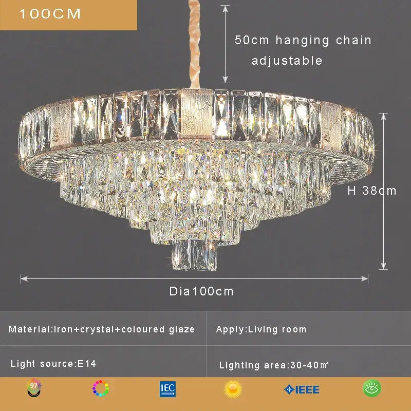 Brass Crystal Ceiling Chandelier