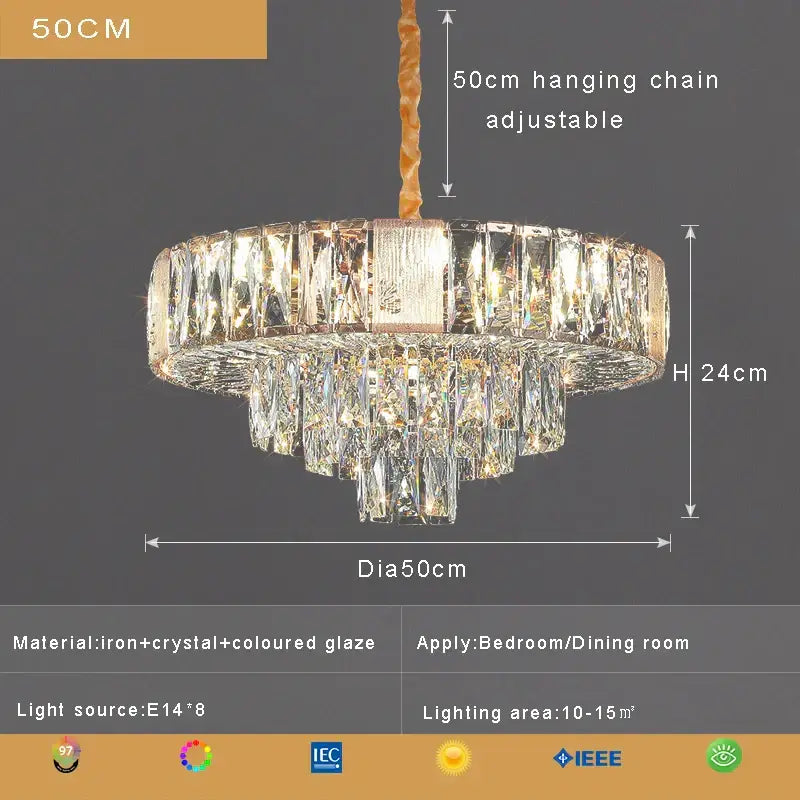 Brass Crystal Ceiling Chandelier