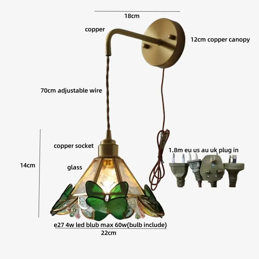 Brass Butterfly Wall Light