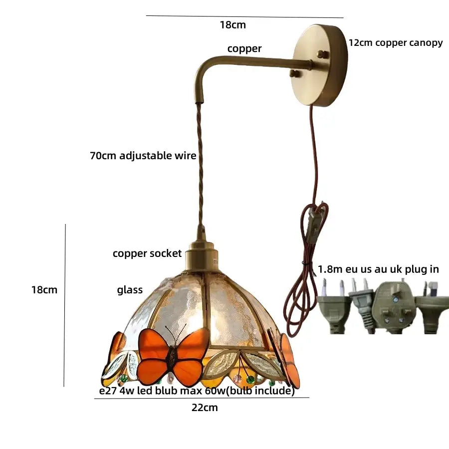Brass Butterfly Wall Light
