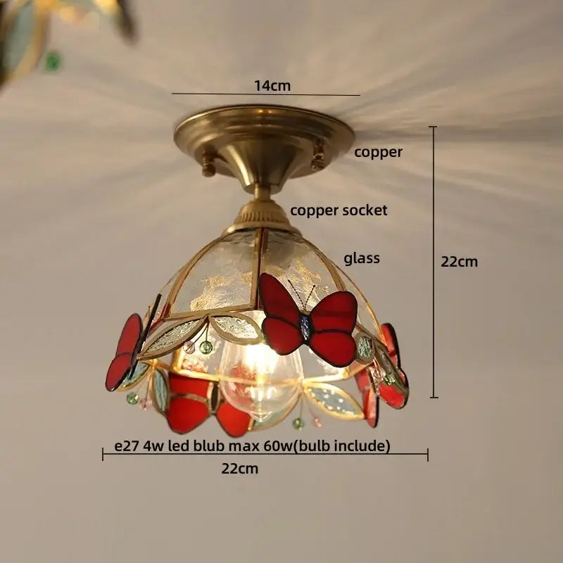 Brass Tiffany Ceiling Light