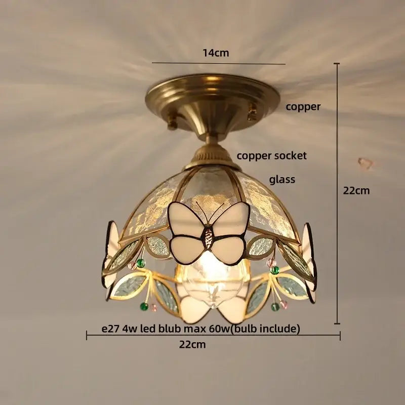 Brass Tiffany Ceiling Light