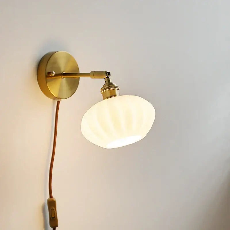 Brass Ceramic Wall Sconce for Mirror Lighting