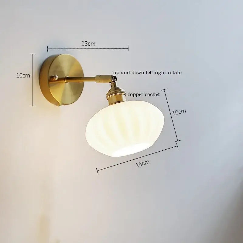 Brass Ceramic Wall Sconce for Mirror Lighting