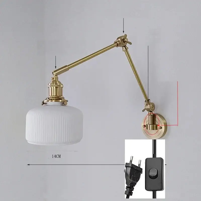 Brass Ceramic Wall Sconce with LED Lighting