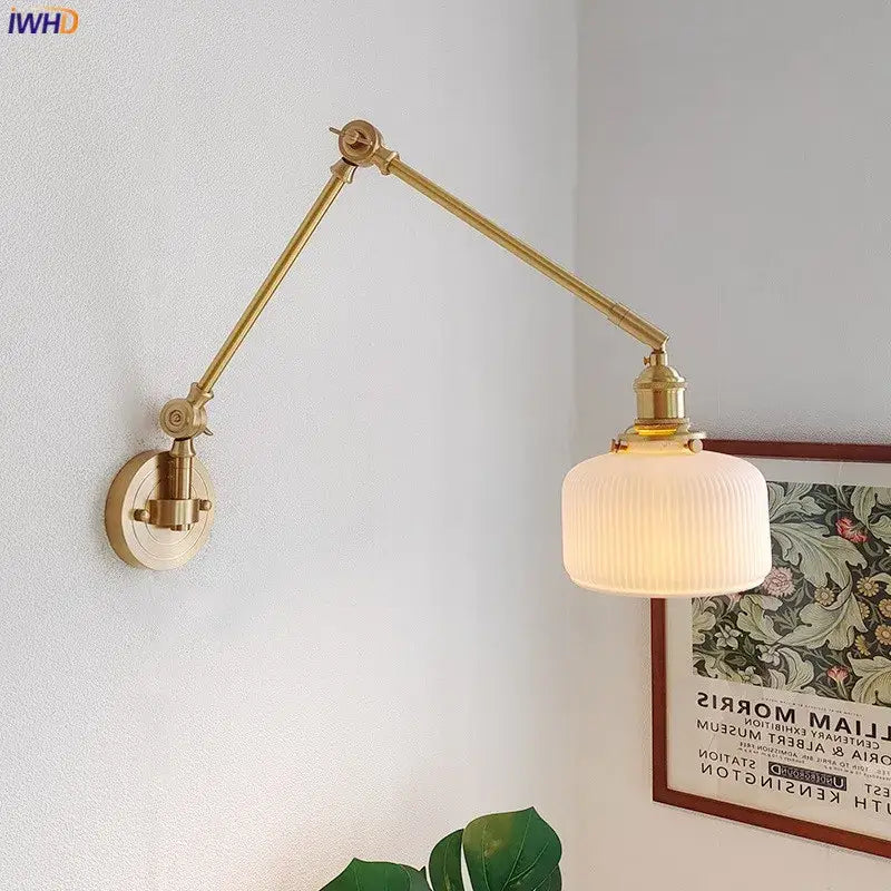 Brass Ceramic Wall Sconce with LED Lighting