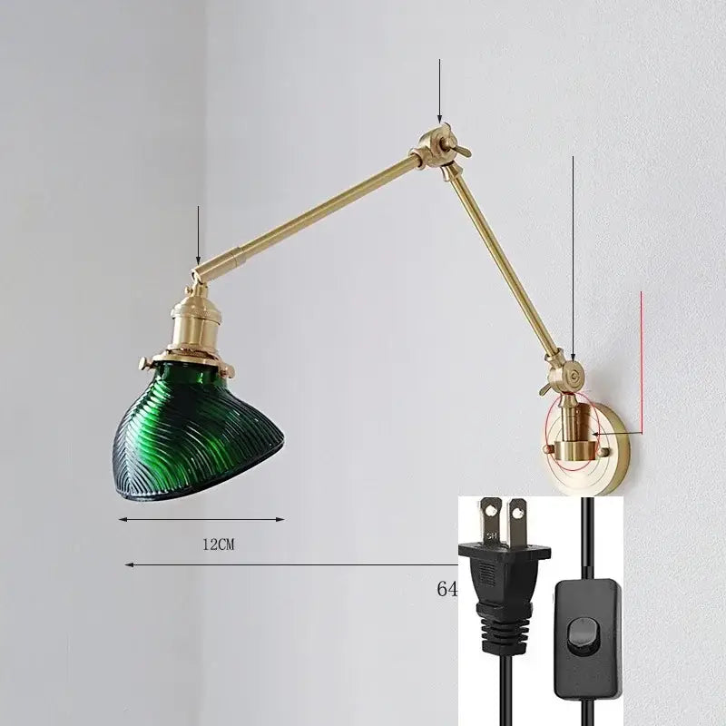 Brass Ceramic Wall Sconce with LED Lighting
