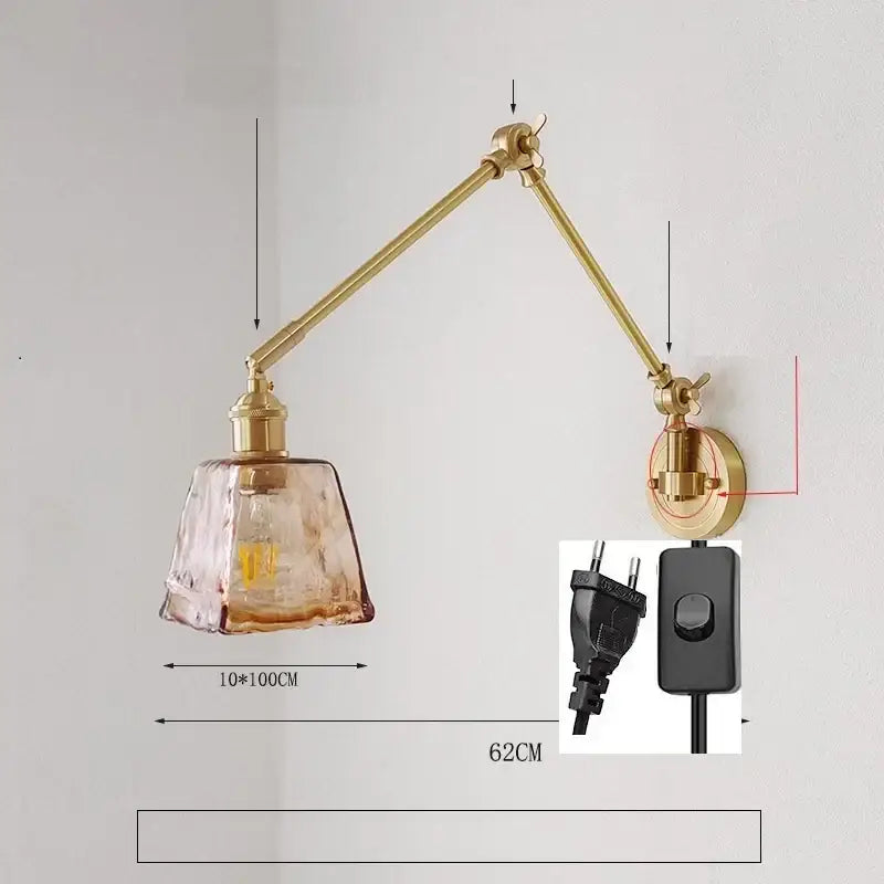 Brass Ceramic Wall Sconce with LED Lighting