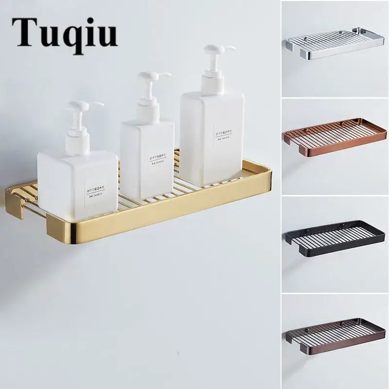 Brass Slatted Shower Rack