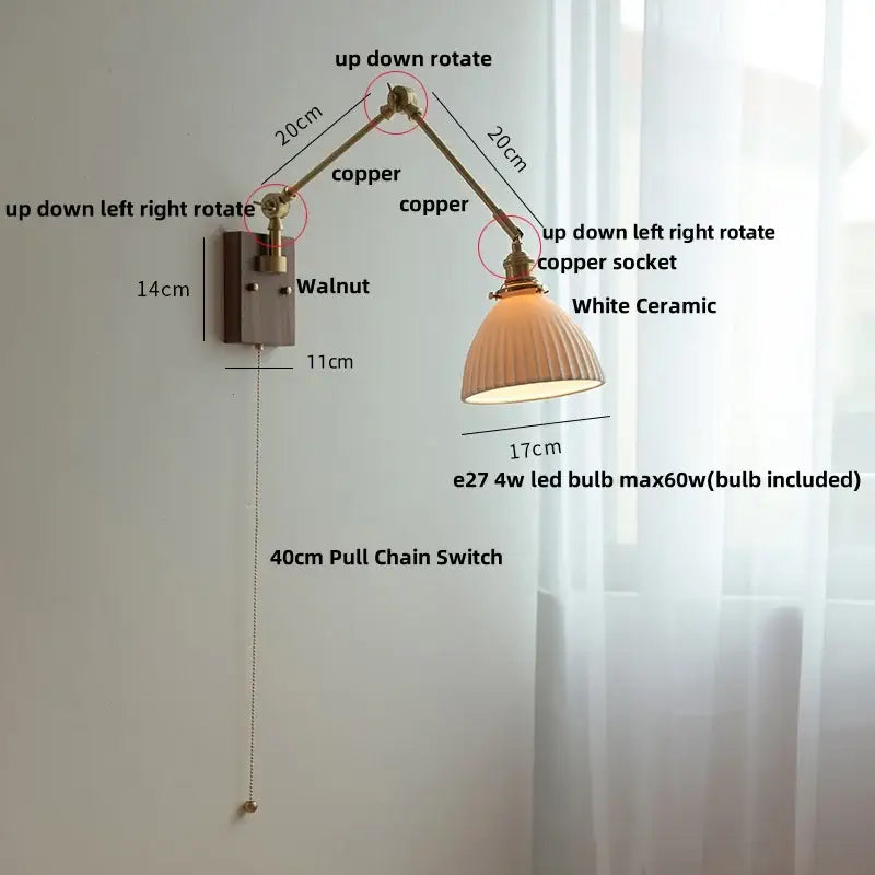Brass Ribbed Wall Light
