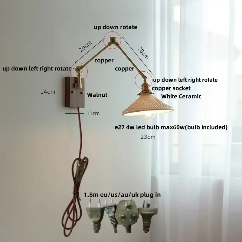 Brass Ribbed Wall Light