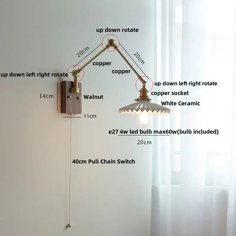 Brass Ribbed Wall Light