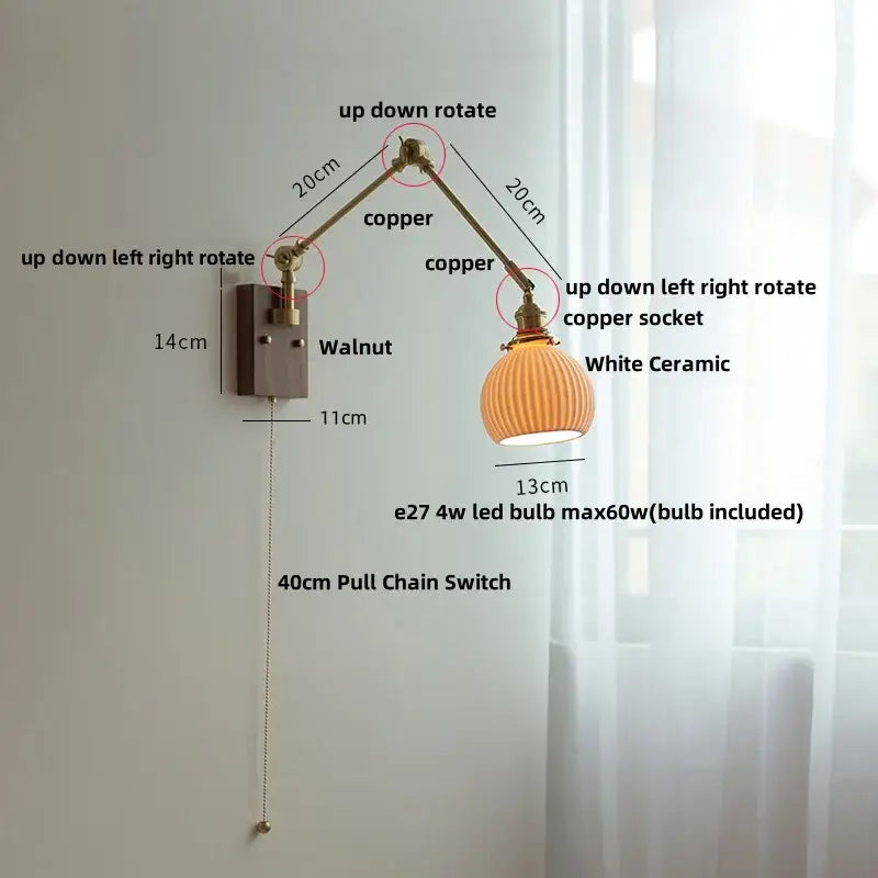 Brass Ribbed Wall Light