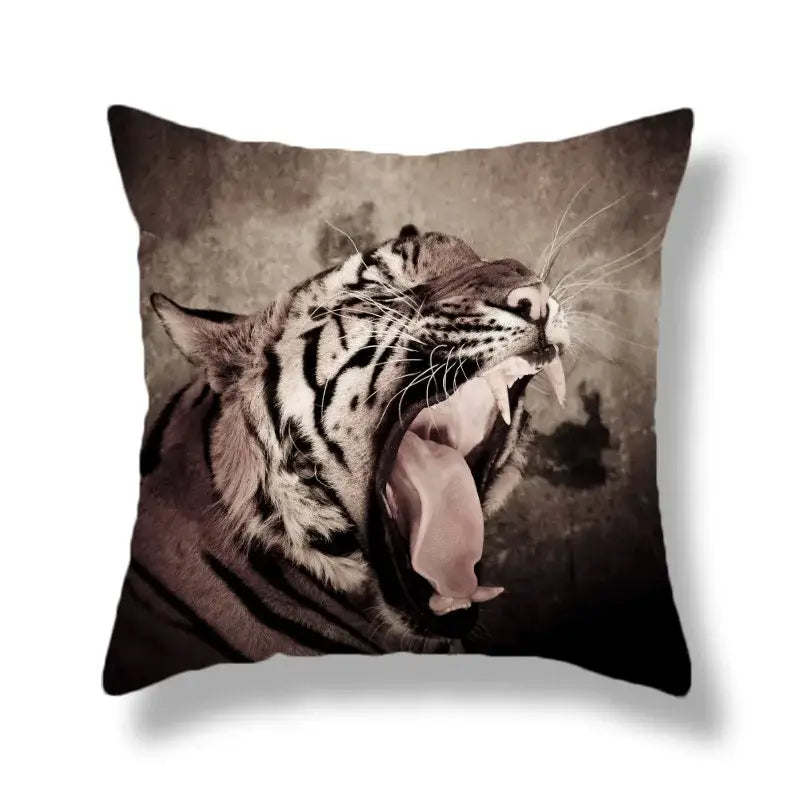 Polyester Tiger Cushion Covers