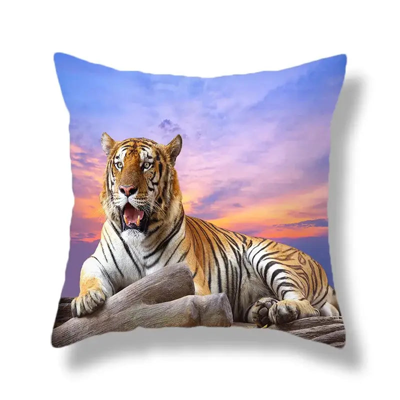 Polyester Tiger Cushion Covers