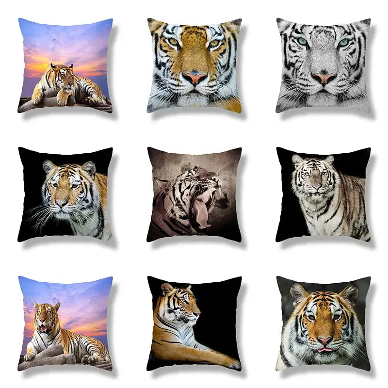 Polyester Tiger Cushion Covers
