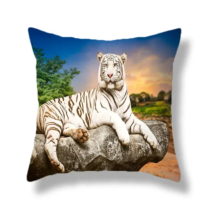 Polyester Tiger Cushion Covers