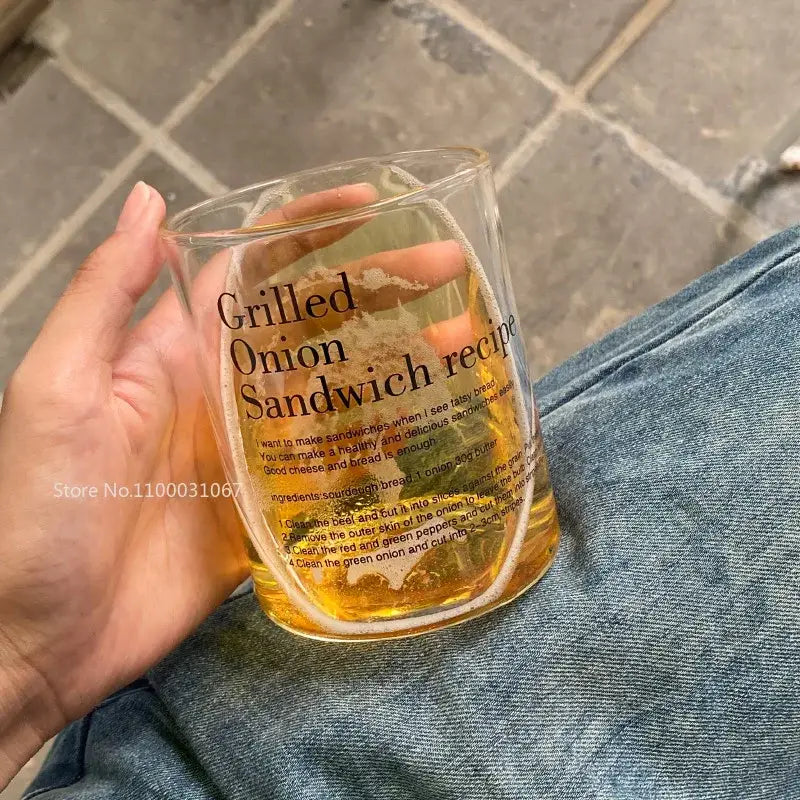 Printed Glass Cheese Mug