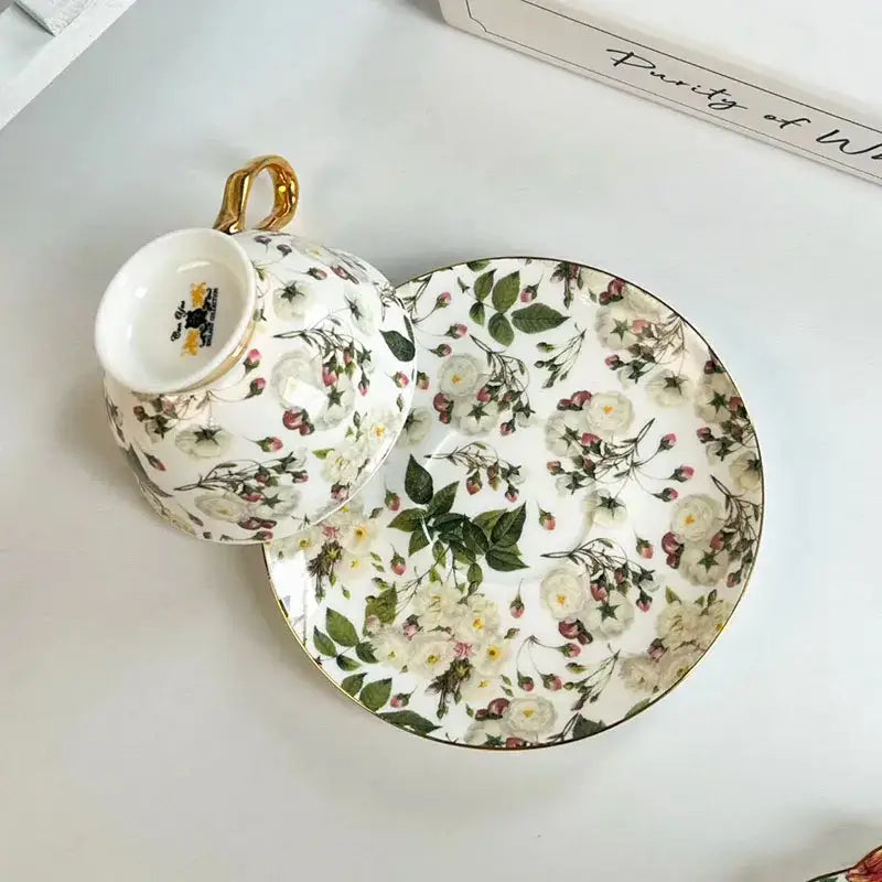 Floral Porcelain Teacup Set