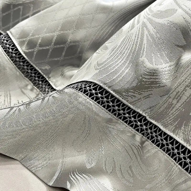 Silver Damask Bedding Set